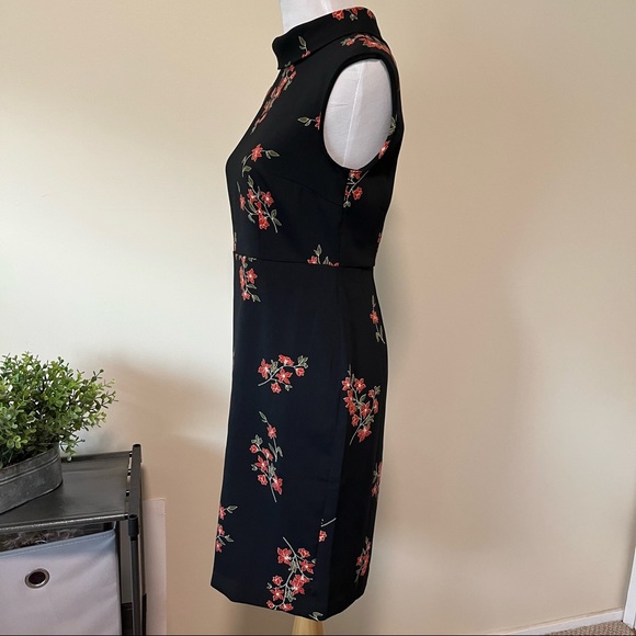 Ann Taylor Factory Floral Print Roll Neck Sheath Dress <2> - Picture 3 of 9